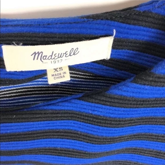 Madewell Gallerist Ponte Zipper Back EUC Blue & Black Top XS - Picture 6 of 8